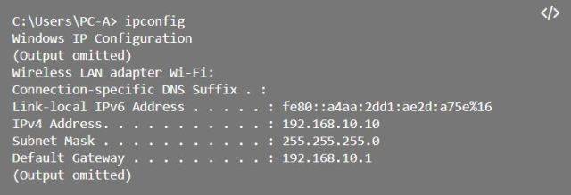 ipconfig 1