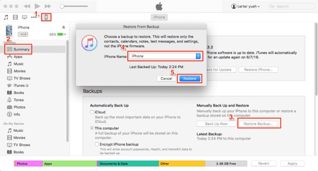 itunes backup