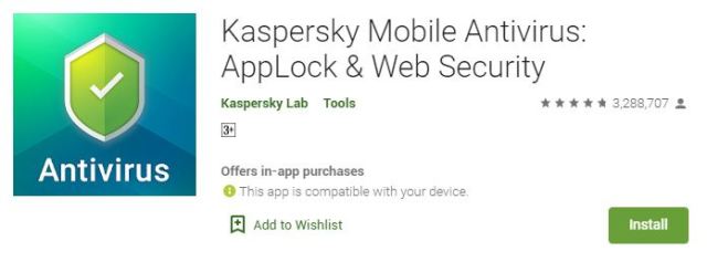 Kaspersky Mobile Antivirus AppLock & Web Security