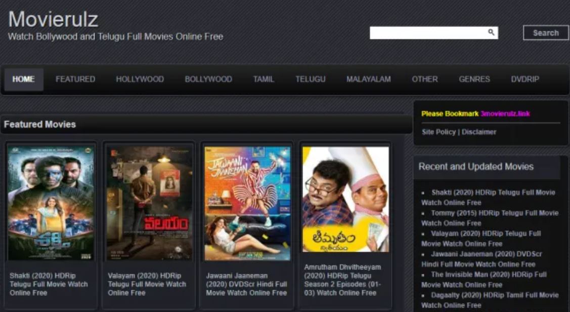 Movierulz Watch Bollywood, Telugu, Tamil, Malayalam movies on Movierulz